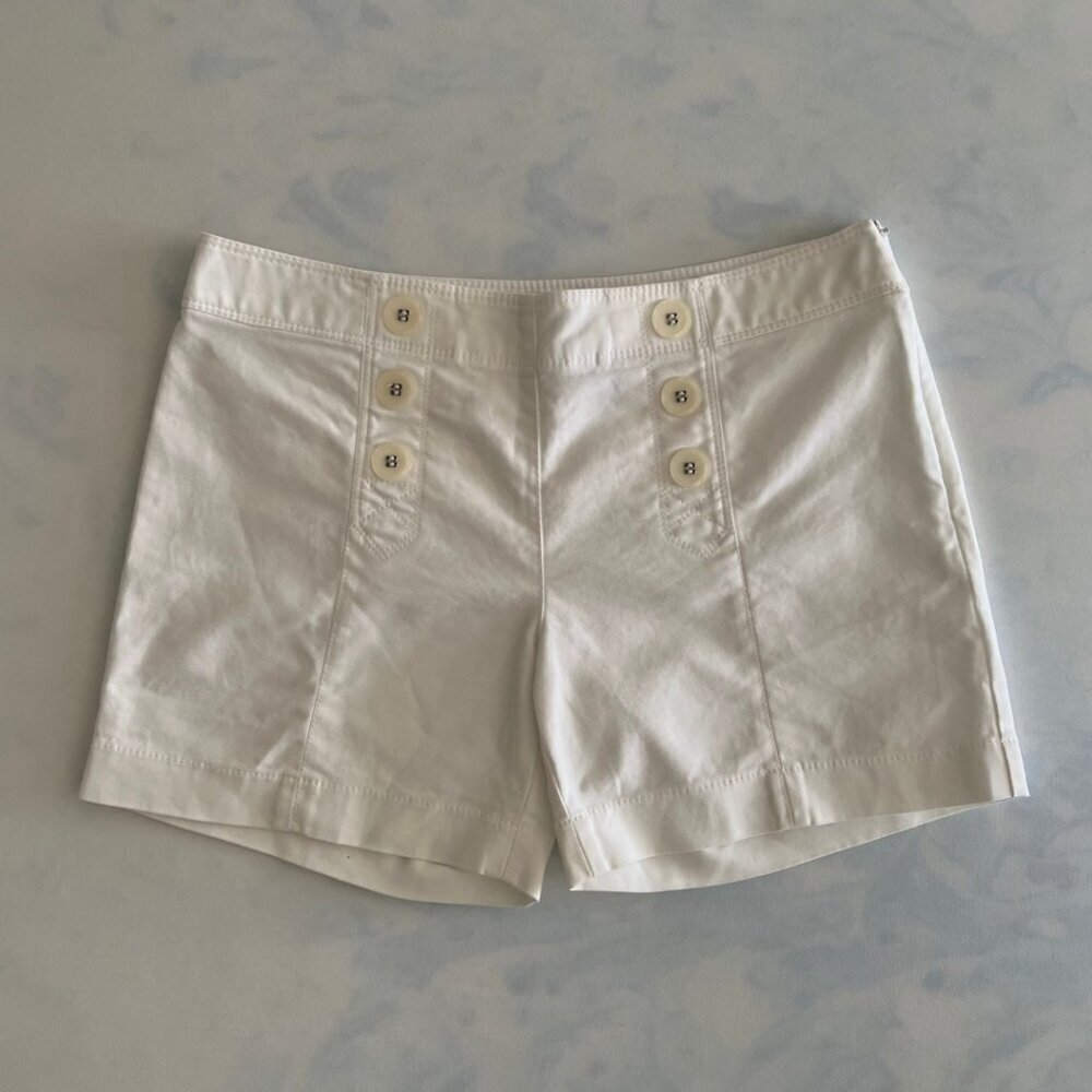 The Limited Cotton Mid Rise White Midi Hot Shorts